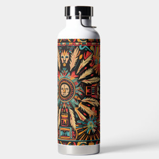 Inspirational Cyan "Aztec Dream" Insulated Bottle
