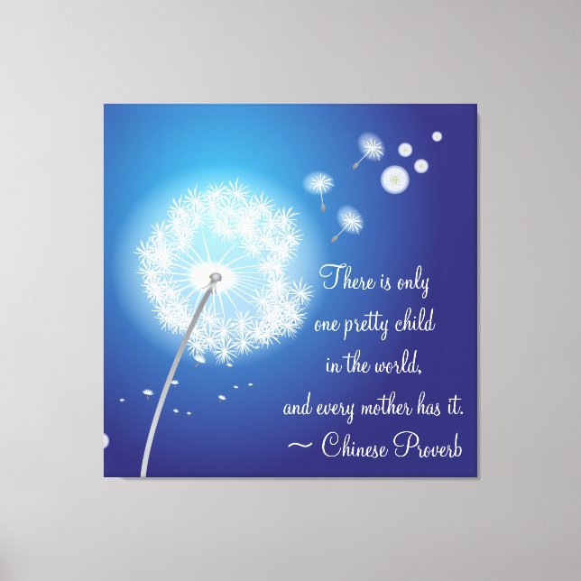 Inspirational Dandelion for Mother Wrapped Canvas (Front)