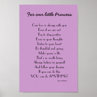 Inspirational Daughter poem from Parents Poster