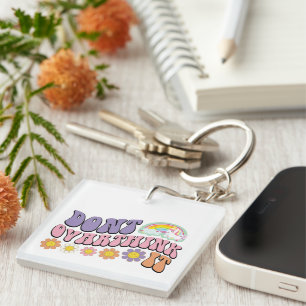 Inspirational Don't Overthink it Wordart Keychain