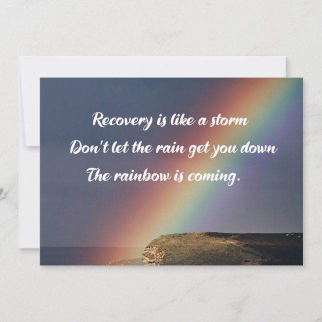 Inspirational Drug Addiction Recovery Rainbow Card (Front)