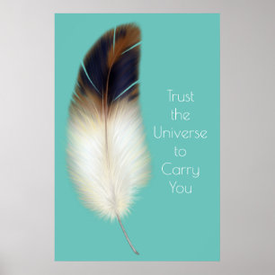 Inspirational Eagle Feather Native American Quote Poster