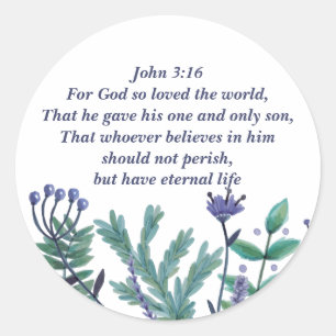 Inspirational Easter Bible Verse John 3:16 Church Classic Round Sticker