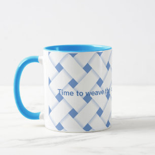 Inspirational Elegant Weave Pattern on Sky Blue Mug