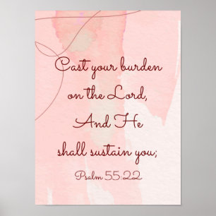 Inspirational Encouragement Bible Verse Psalm 55 Poster