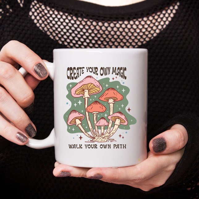 Inspirational Encouragement Create Own Magic Gift  Coffee Mug (Boho Trendy Create Your Own Magic Walk Your Own Path Inspirational Motivational Encouragement Mug)