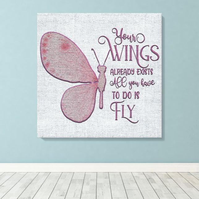 Inspirational Encouragement/Quotes Canvas Print (Insitu(Wood Floor))