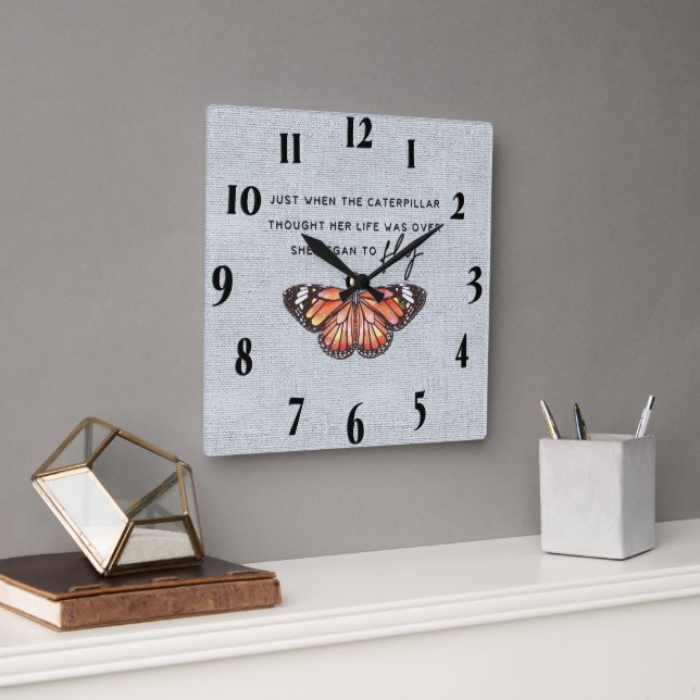 Inspirational Encouragement/Quotes Square Wall Clock (Office)