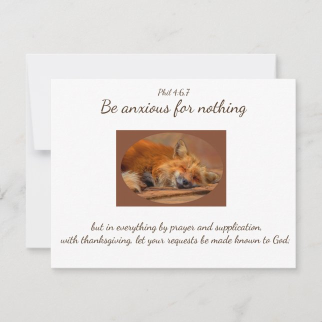 Inspirational Encouraging Scripture Quote Cute Fox (Front)