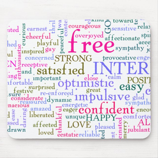 Inspirational Encouraging Words Mouse Mat (Front)