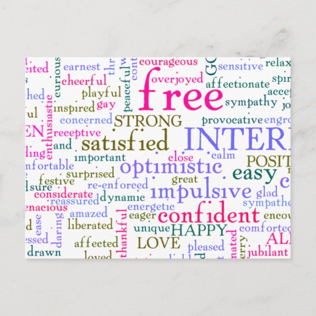 Inspirational Encouraging Words Postcard (Front)