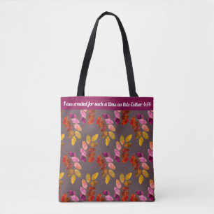 Inspirational Esther 4:14 Bible Verse Quote Tote Bag