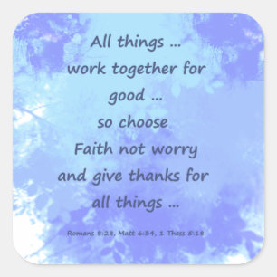 Inspirational Faith Bible Scriptures to encourage Square Sticker