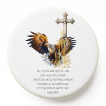 Inspirational Faith Eagle Gold Sword Beige Cross
