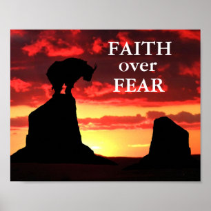 Inspirational Faith Over Fear poster