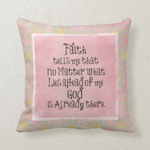 Inspirational Faith Quote Cushion