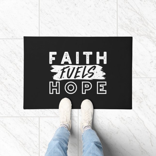 Inspirational Faith Quote – Faith Fuels Hope Doormat (Indoor)