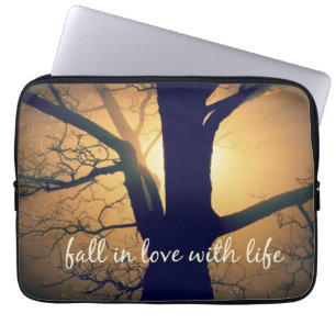 Inspirational Fall in Love with Life Quote Laptop Sleeve