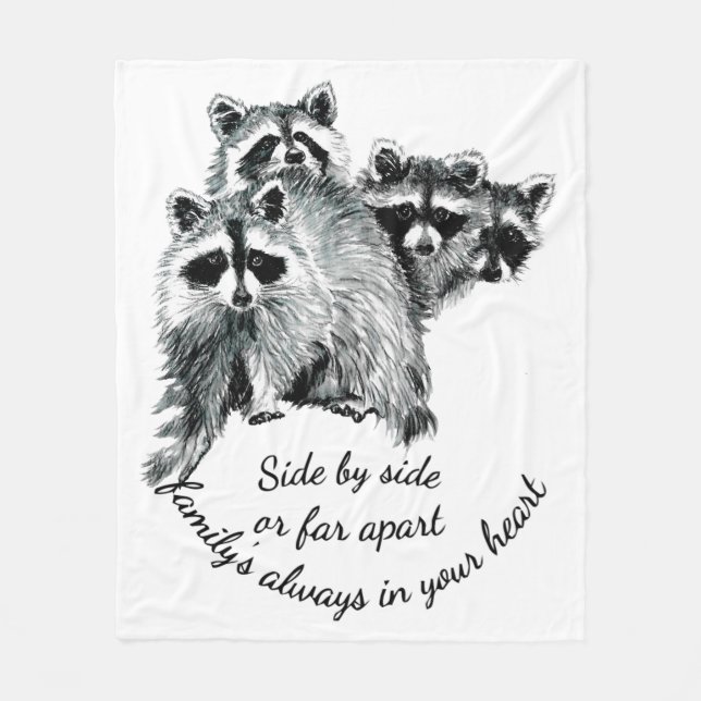 Inspirational Family Always in Your Heart Quote Fleece Blanket (Front)