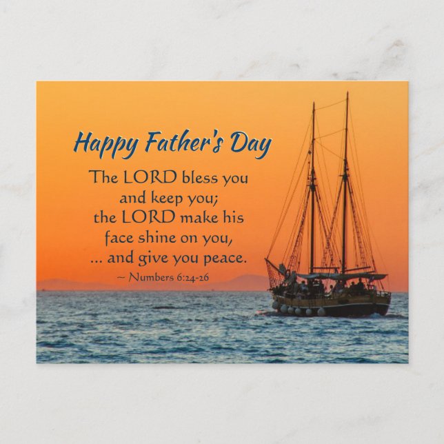 Inspirational Father's Day, The Lord Bless You Postcard (Front)