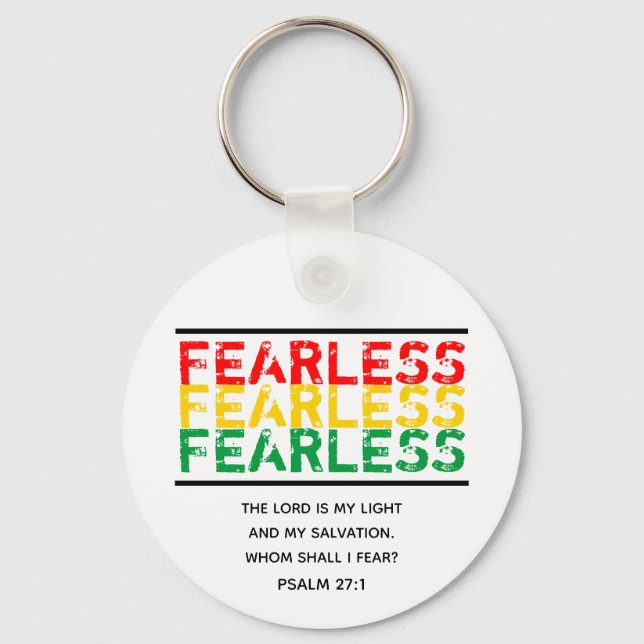 Inspirational FEARLESS Christian Key Ring (Front)