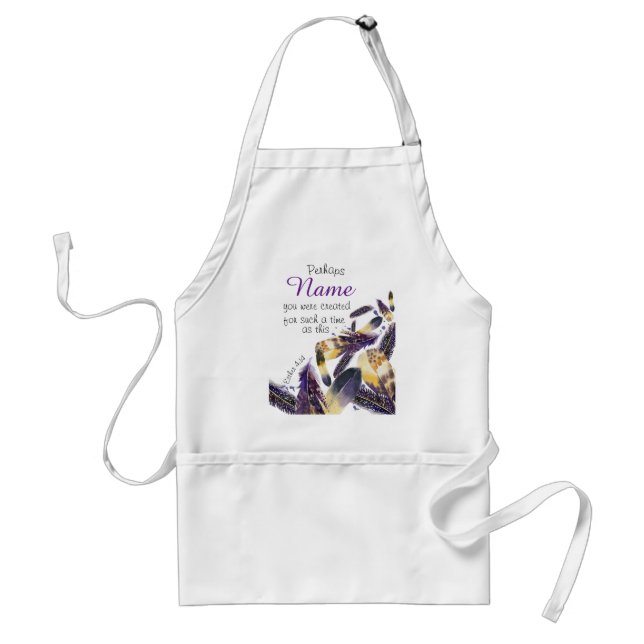 Inspirational Feather Esther Bible Verse Quote Standard Apron (Front)