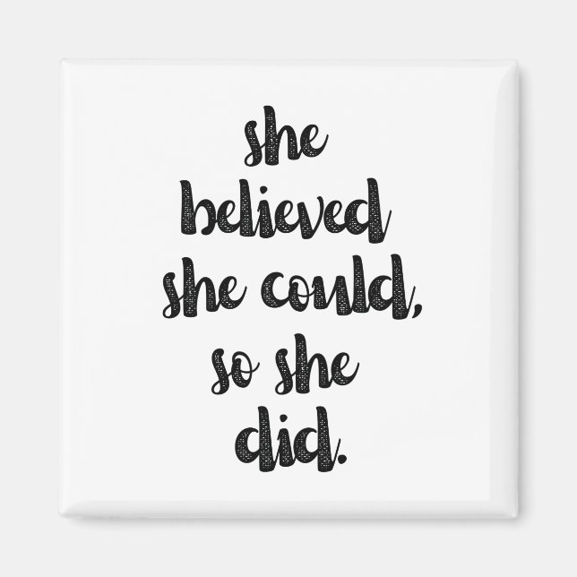 Inspirational Feminist Girl Power Quote   Magnet (Front)