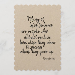Inspirational Flat Note Card Success Quote