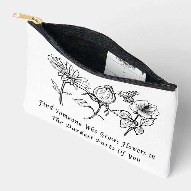  Inspirational Floral Art Accessory Pouch (Open)