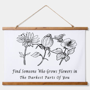 Inspirational Floral Art Hanging Tapestry