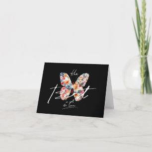 Inspirational Floral Butterfly Quote Holiday Card