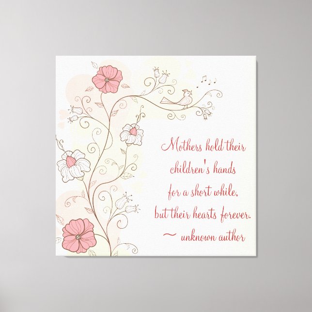 Inspirational Floral for Mum Wrapped Canvas (Front)