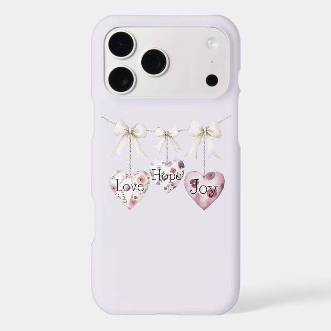 Inspirational Floral Love Hope Joy Heart Bow (Back)