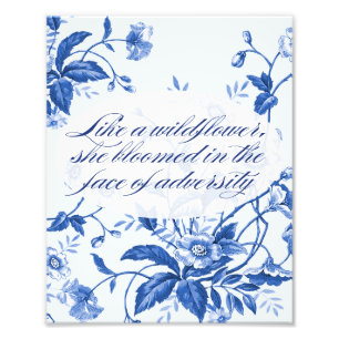 Inspirational Floral Wall Art, porcelain decor art Photo Print
