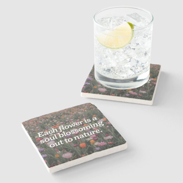 Inspirational Flower Stone Coaster (Side)