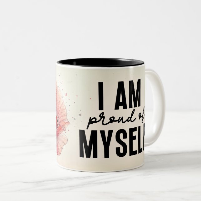Inspirational Flower Wrap Two-Tone Coffee Mug (Front Right)