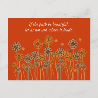 Inspirational flowers & butterflies postcard