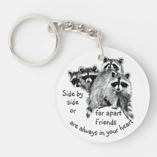 Inspirational Friends Always in Your Heart Quote Key Ring