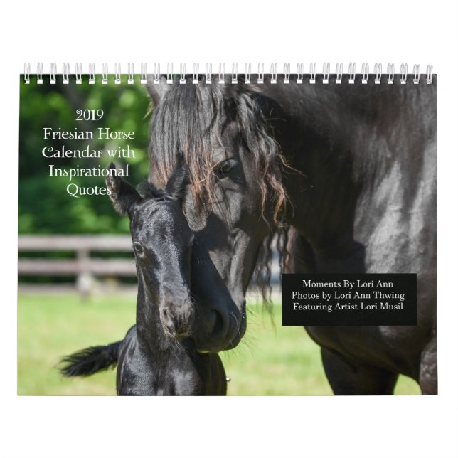 Inspirational Friesian Horse Calendar (Cover)