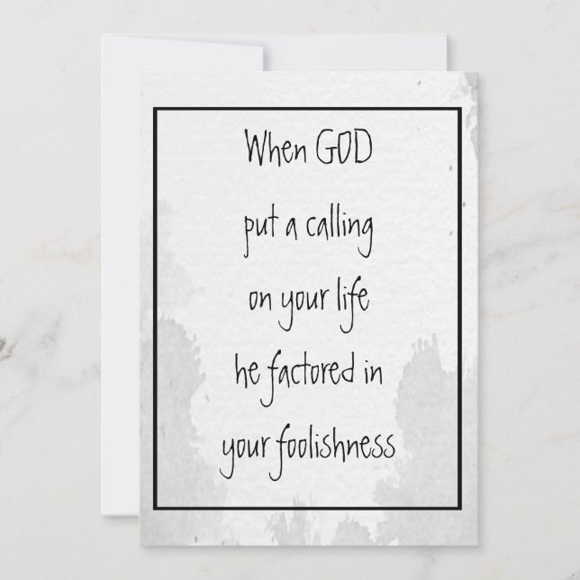 Inspirational Funny Quote About God's Calling Post (Front)