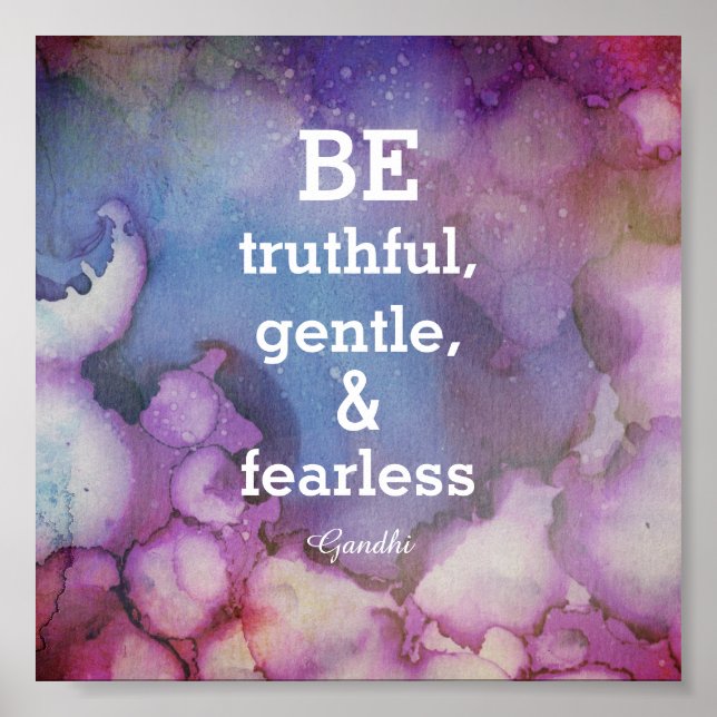 inspirational Gandhi quote poster watercolor (Front)