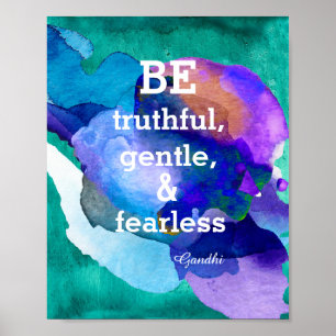inspirational Gandhi quote poster watercolor paint