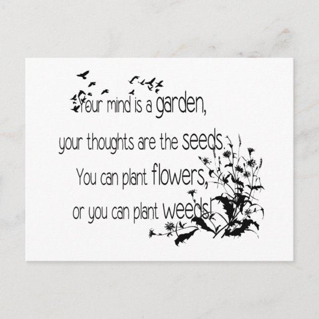 Inspirational Gardening Quote Postcard (Front)