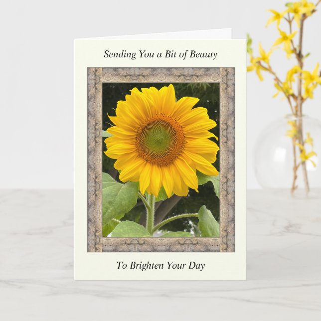 Inspirational Get Well Card with Yellow Sunflower (Yellow Flower)