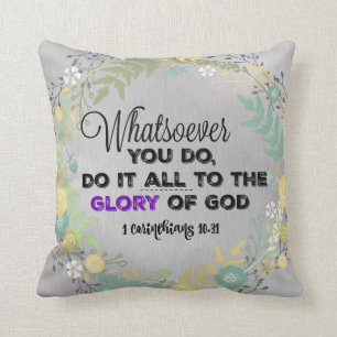 Inspirational Glory of God Bible Verse Cushion