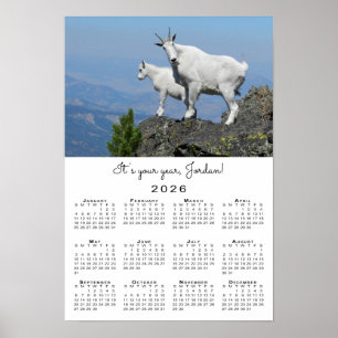 Inspirational Goat Photo Template 2026 Calendar Poster