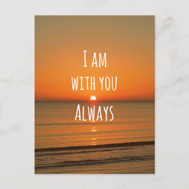 Inspirational God Quote: Bible Verse I am With You Postcard (Front)