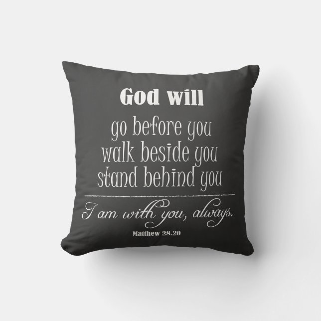 Inspirational God Quote; Go, Walk and Stand Cushion (Front)