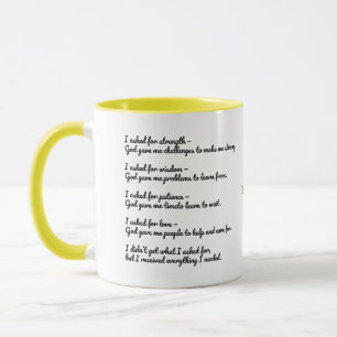 Inspirational God Quote Mug – Strength, Wisdom