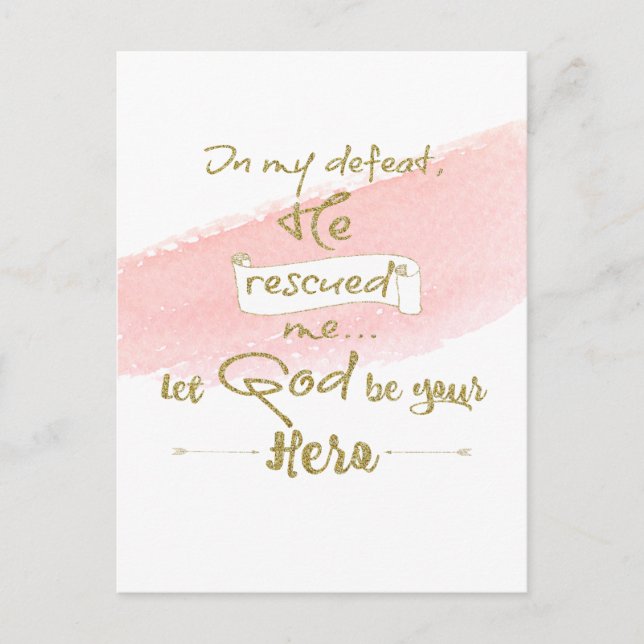 Inspirational God Rescued Me Quote-Christian Postcard (Front)